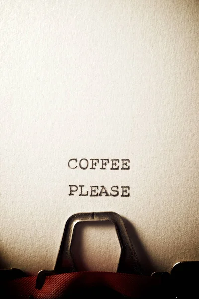 Coffee Please Text Written Typewriter — Stock Photo, Image