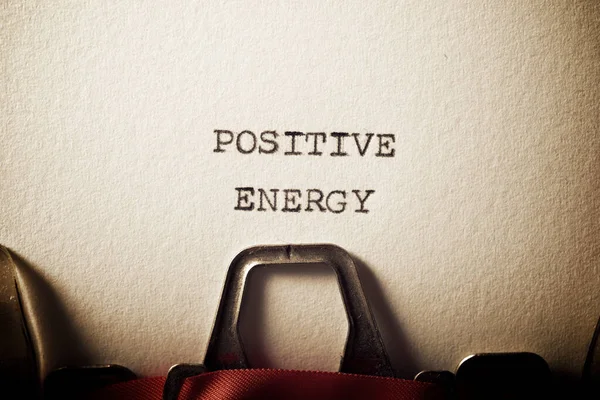 Texto Energía Positiva Escrito Con Una Máquina Escribir — Foto de Stock