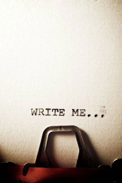 Escríbeme Texto Escrito Con Una Máquina Escribir — Foto de Stock
