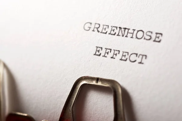 Greenhouse effect text written with a typewriter.
