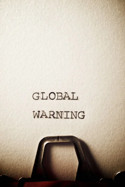 Írógéppel Írt Globális Figyelmeztető Szöveg — Stock Fotó