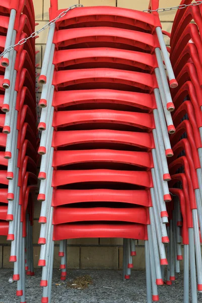 Metalowe Krzesła Ulicy Saragossie Hiszpania — Zdjęcie stockowe