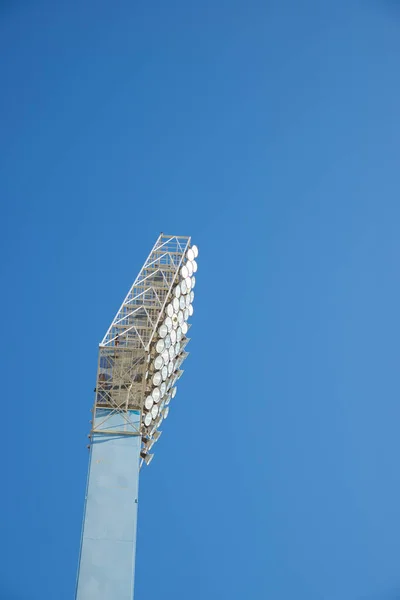 Luci Dello Stadio Con Cielo Blu Saragozza Spagna — Foto Stock