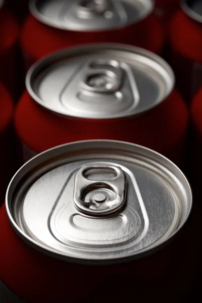 Close up of a beer cans.