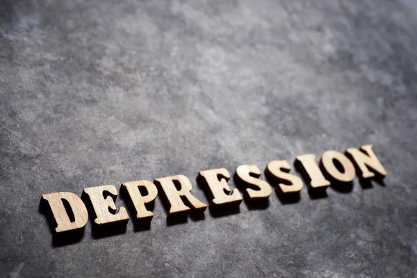 Palabra Depresión Papel Gris — Foto de Stock