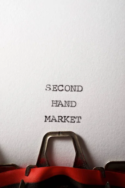 Second Hand Market Written Typewriter — Stock Photo, Image