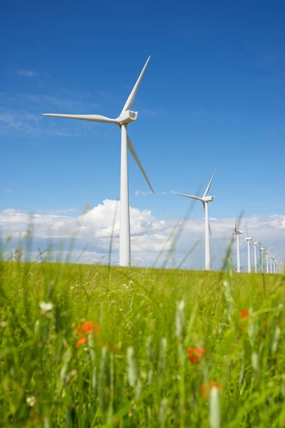 Molinos Viento Para Producción Energía Eléctrica Provincia Zaragoza Aragón España — Foto de Stock