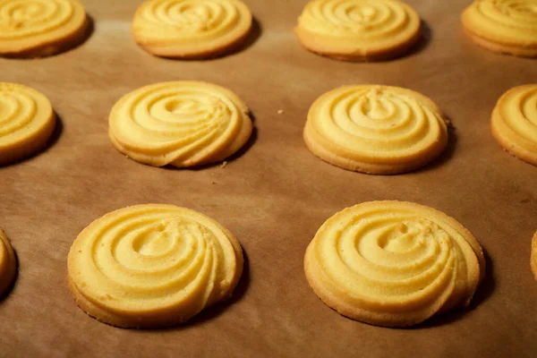 Butter Cookies Baking Paper — Stock Photo, Image