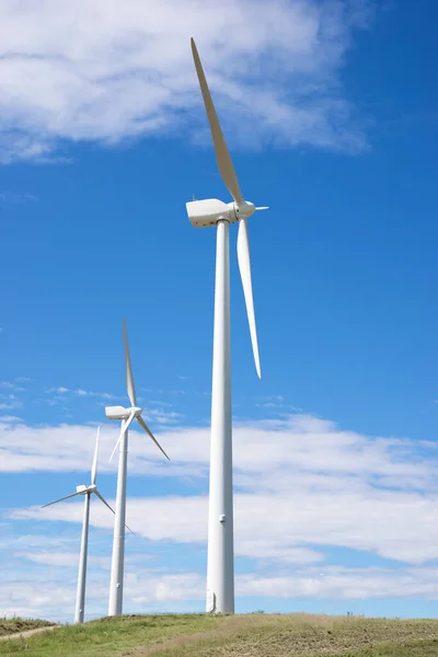 Moinhos Vento Para Produção Energia Eléctrica Província Zaragoza Aragão Espanha — Fotografia de Stock