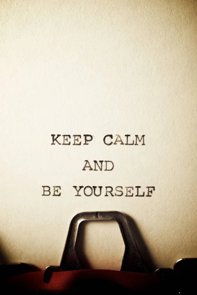 Keep Calm Yourself Text Written Typewriter — Stock Photo, Image