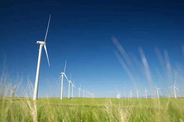 Molinos Viento Para Producción Energía Eléctrica Provincia Zaragoza Aragón España —  Fotos de Stock