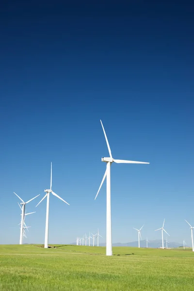 Molinos Viento Para Producción Energía Eléctrica Provincia Zaragoza Aragón España — Foto de Stock