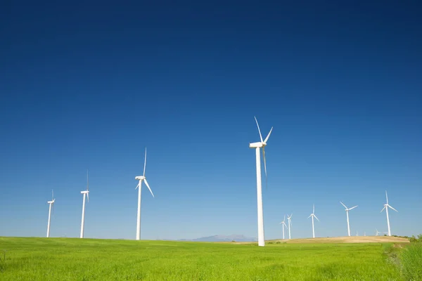 Větrné Mlýny Pro Výrobu Elektrické Energie Provincie Zaragoza Aragon Španělsku — Stock fotografie