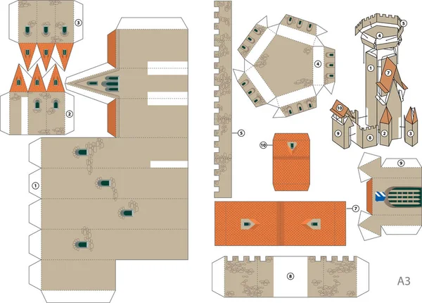 Kasteel zelfgemaakte speelgoed — Stockvector