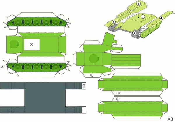 纸玩具坦克 — 图库矢量图片