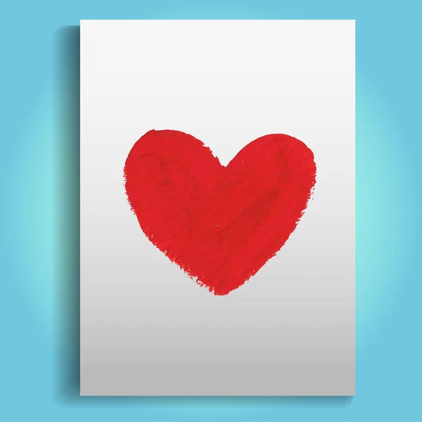 Hand drawn heart. Happy Valentines Day. I love You. Vector design element for greeting card, poster. — Stock Vector