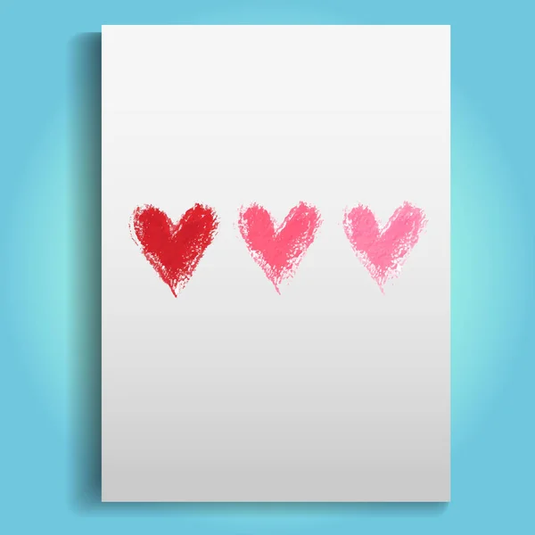 Hand drawn hearts. Happy Valentines Day. I love You. Vector design element for greeting card, poster. — Stock Vector