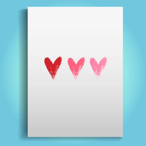 Coeurs dessinés à la main. Joyeuse Saint-Valentin. Je t'aime. Élément de design vectoriel pour carte de vœux, affiche . — Image vectorielle