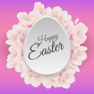 Resimde mutlu Easter Egg zerafet ile vektör çiçek