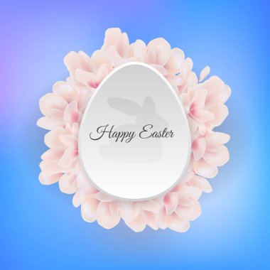 Resimde mutlu Easter Egg zerafet ile vektör çiçek