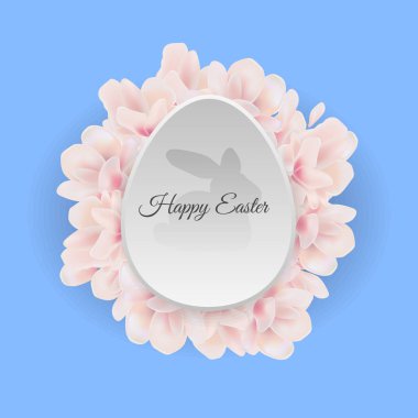Resimde mutlu Easter Egg zerafet ile vektör çiçek