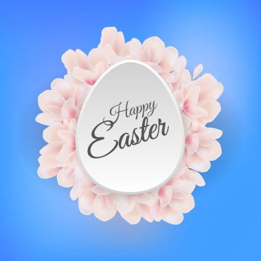 Resimde mutlu Easter Egg zerafet ile vektör çiçek