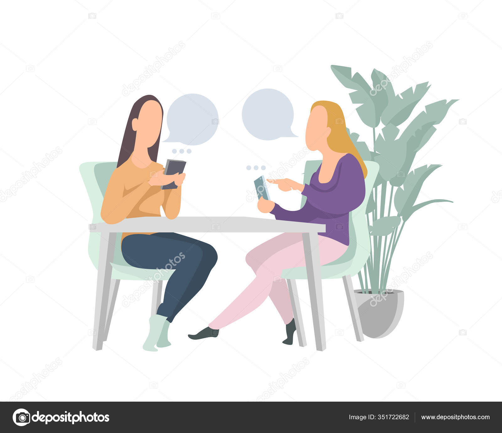 Online speaking concept chatting with friends Vector Image