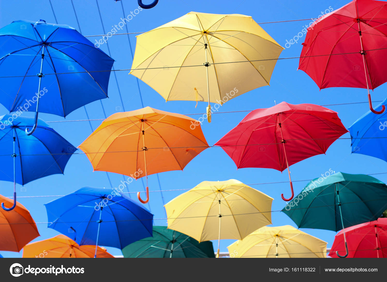 umbrellas in the sky, coloured umbrellas — Stock Photo © Olga8Petrova