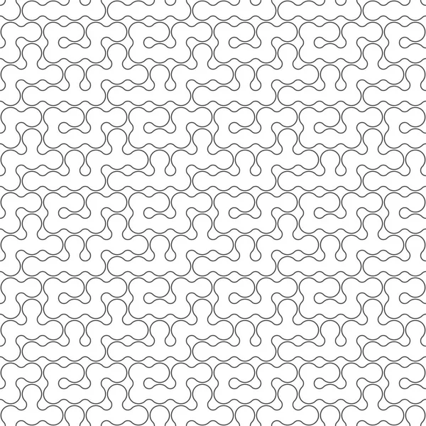 Modèle sans couture de formes rondes et de cercles. Labyrinthe structurel . — Image vectorielle