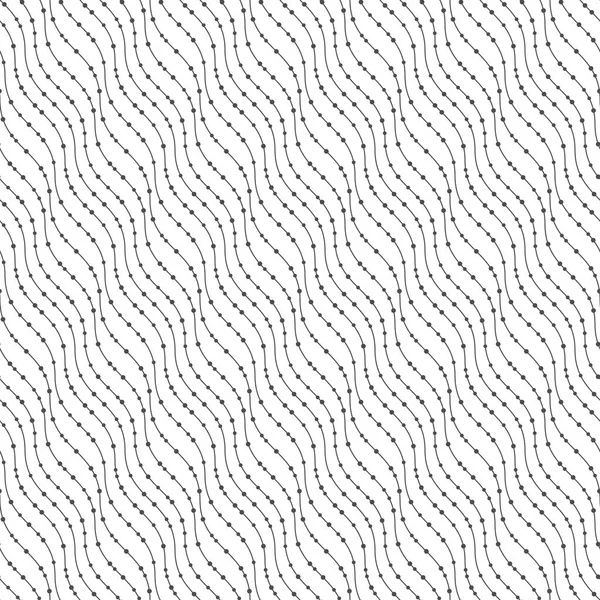 Sömlösa mönster av vågiga linjer och punkter. Geometriska tapeter. Vara — Stock vektor