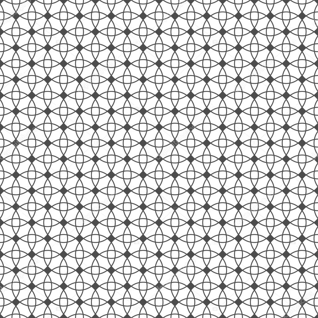 Seamless pattern of lines circles and rhombuses. Geometric wallp