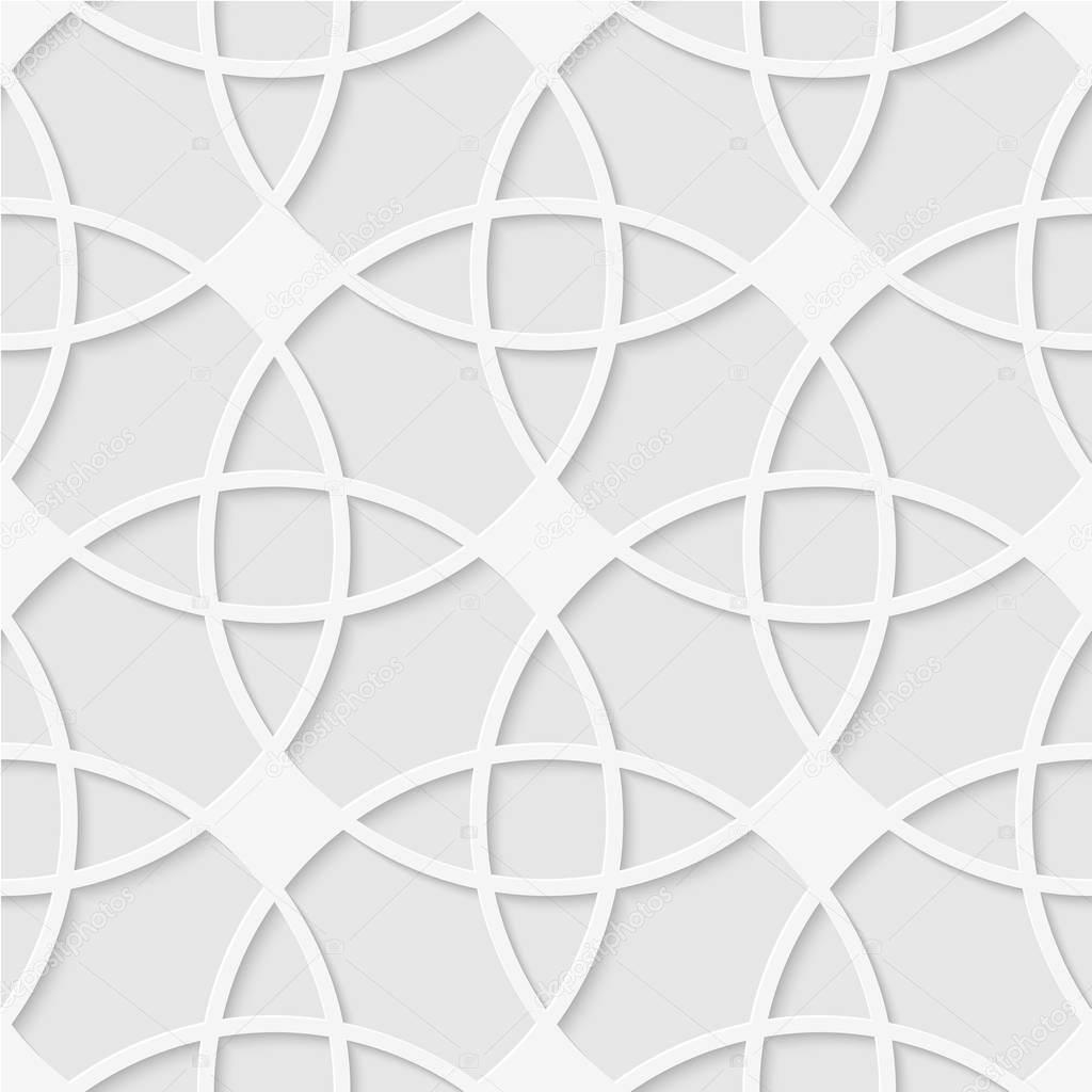 Seamless pattern of lines circles and rhombuses. Geometric wallp