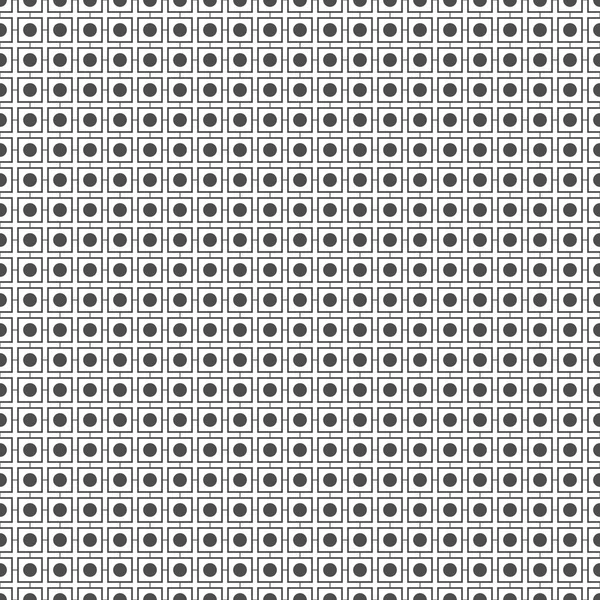 Nahtloses Muster von Punkten und Quadraten. geometrischer Hintergrund. — Stockvektor