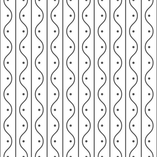Seamless Pattern Wave Lines Dots Geometric Background Vector Illustration Good — Stock Vector