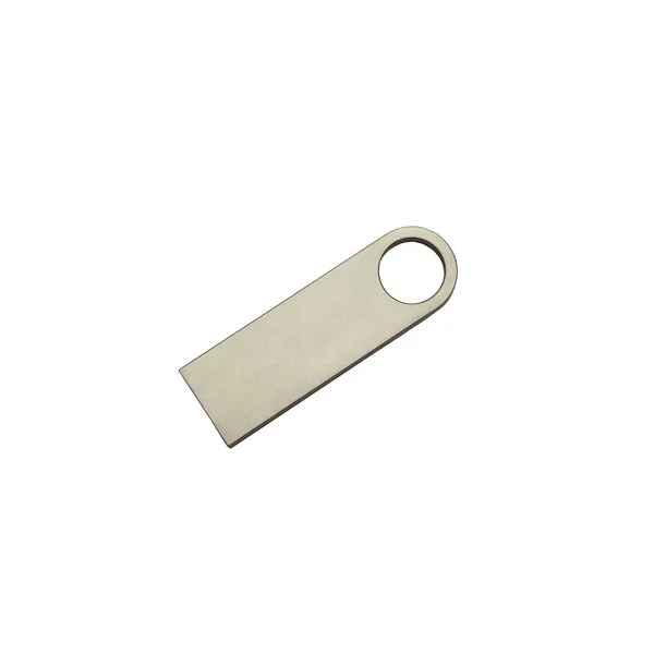Güzel ve basit bir tasarım, beyaz bir arka plan izole metal çelik Usb birden parlamak götürmek