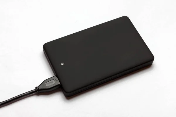 Siyah Usb 3.0 harici sabit disk kutusu beyaz izole 2.5 inç