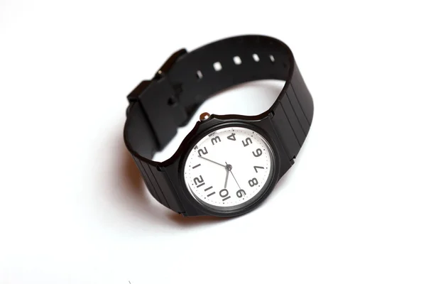 Relógio de pulso preto e branco clássico — Fotografia de Stock