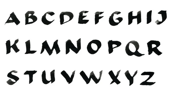 Hand-drawn ink alphabet. — Stock Photo, Image