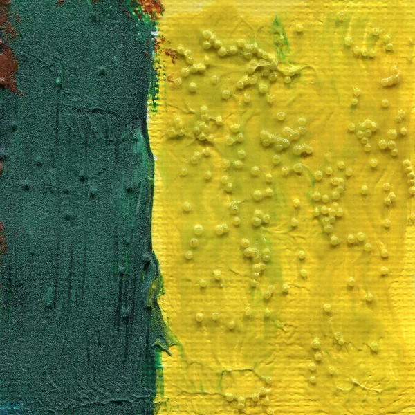 Yeşil ve sarı akrilik sanat arka plan el boyalı — Stok fotoğraf