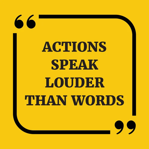 Motivationszitat. Taten sagen mehr als Worte. — Stockvektor
