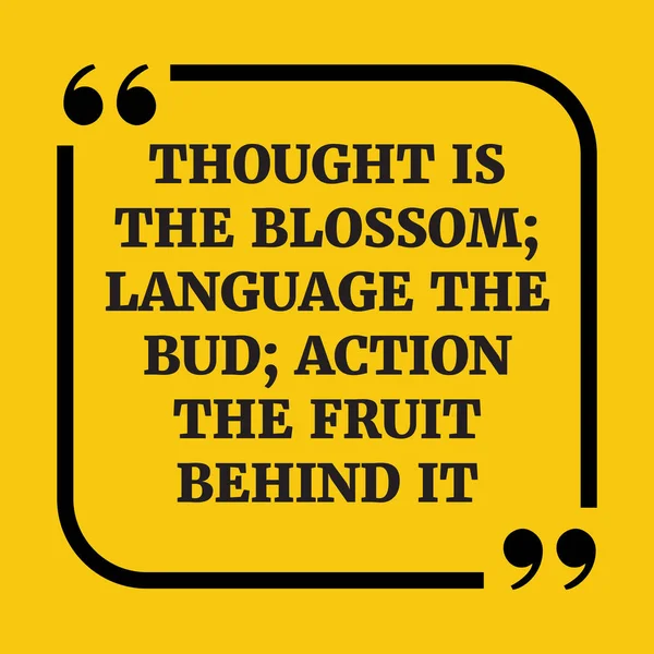 動機付けの引用。思考は花です。言語芽;ac — ストックベクタ