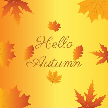 Merhaba, sonbahar. Güle güle, yaz. Vektör çizim arka