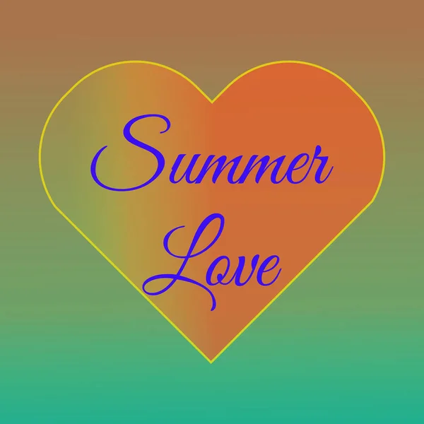 夏の恋のベクトル図 — ストックベクタ