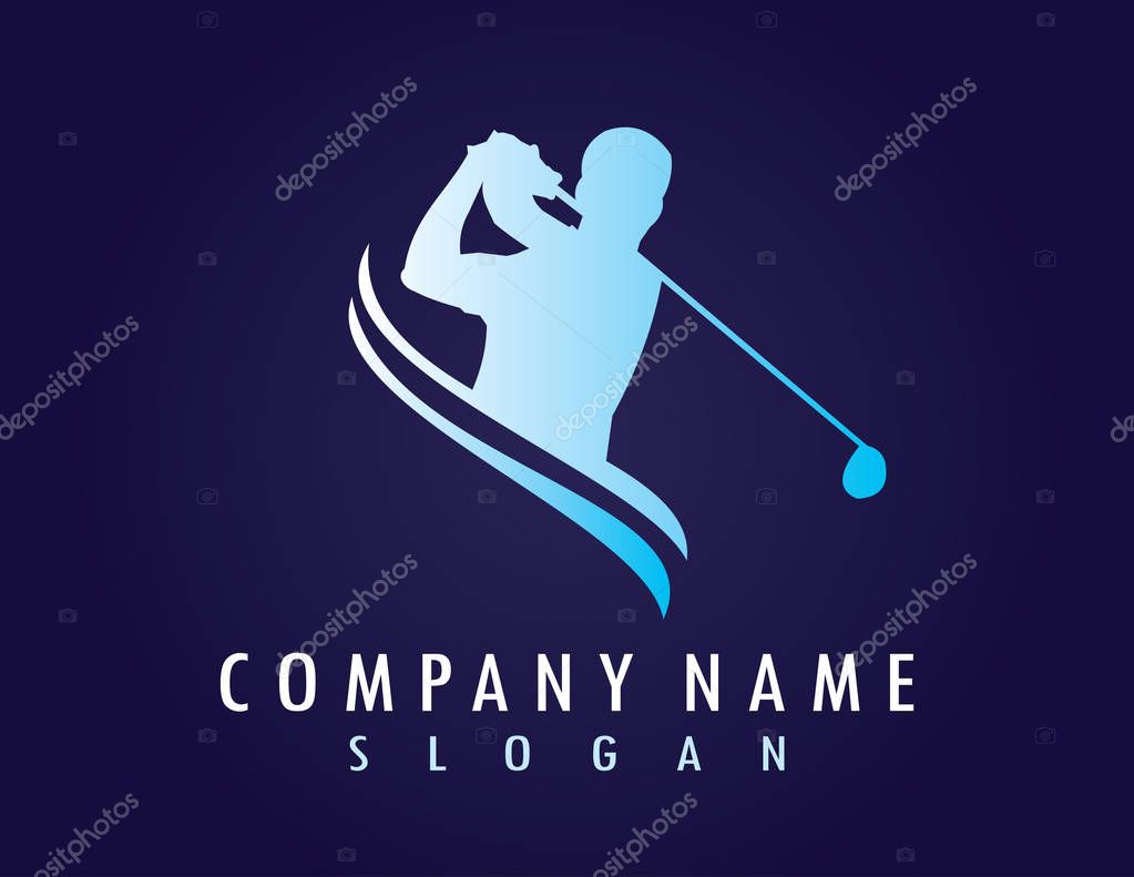 Logo of a golf player for sports companies