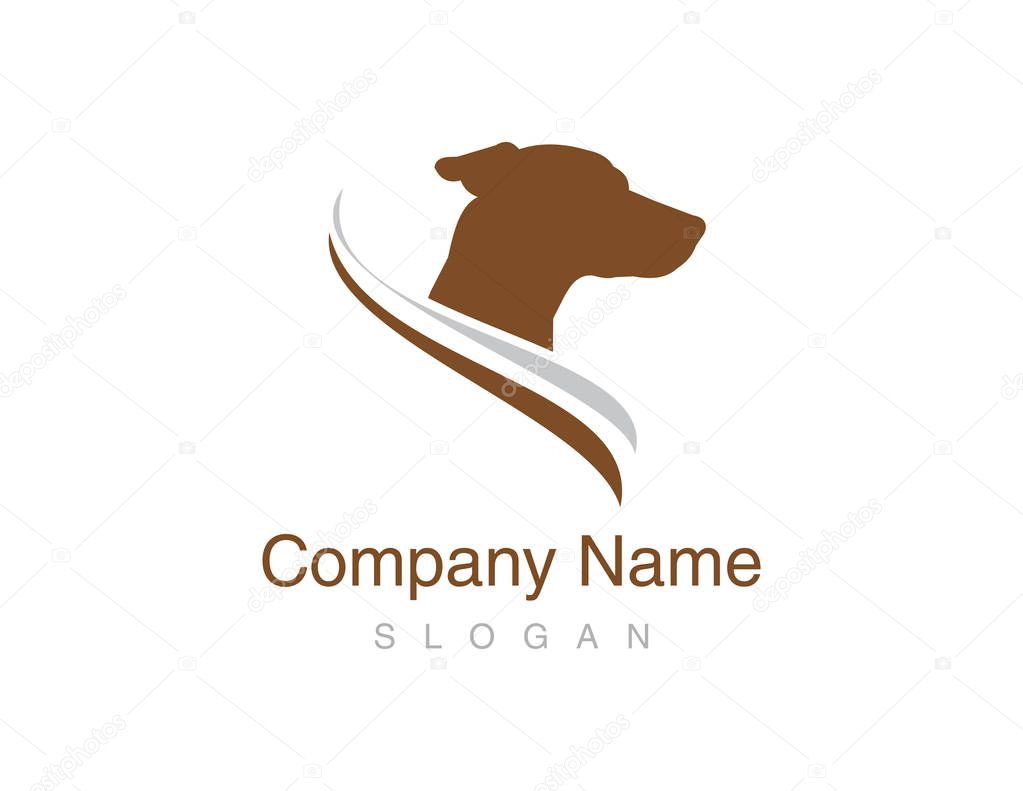 Logo of a jack russel dog on withe background