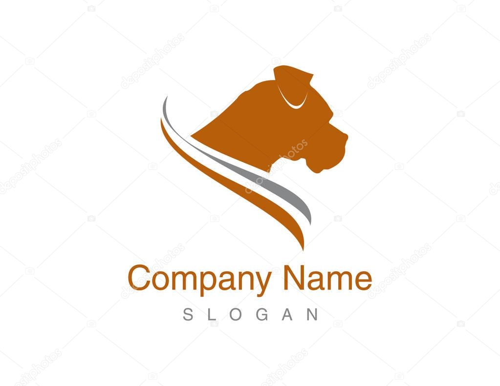 Boxer dog logo on white background