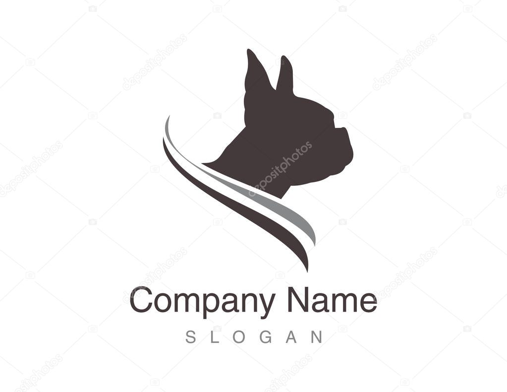 Boston terrier logo on white background