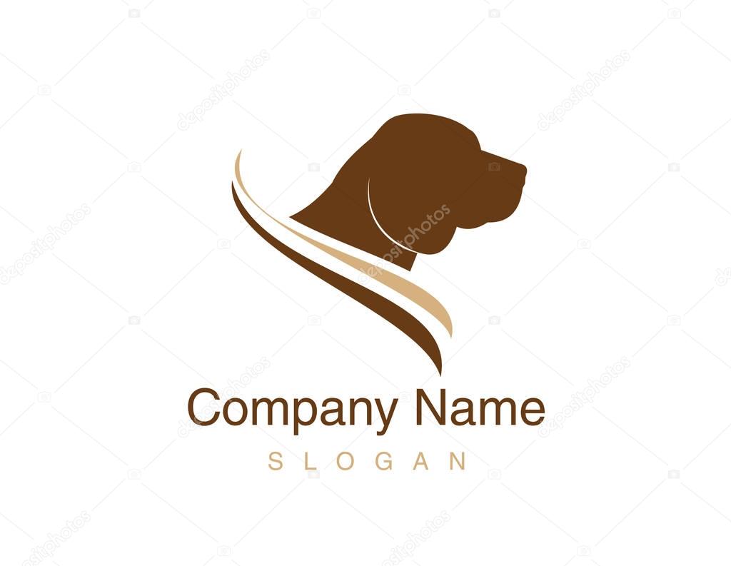 Beagle dog logo on white background