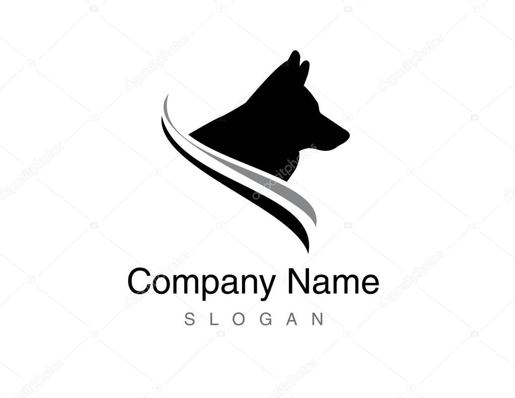 Border collie logo on withe background