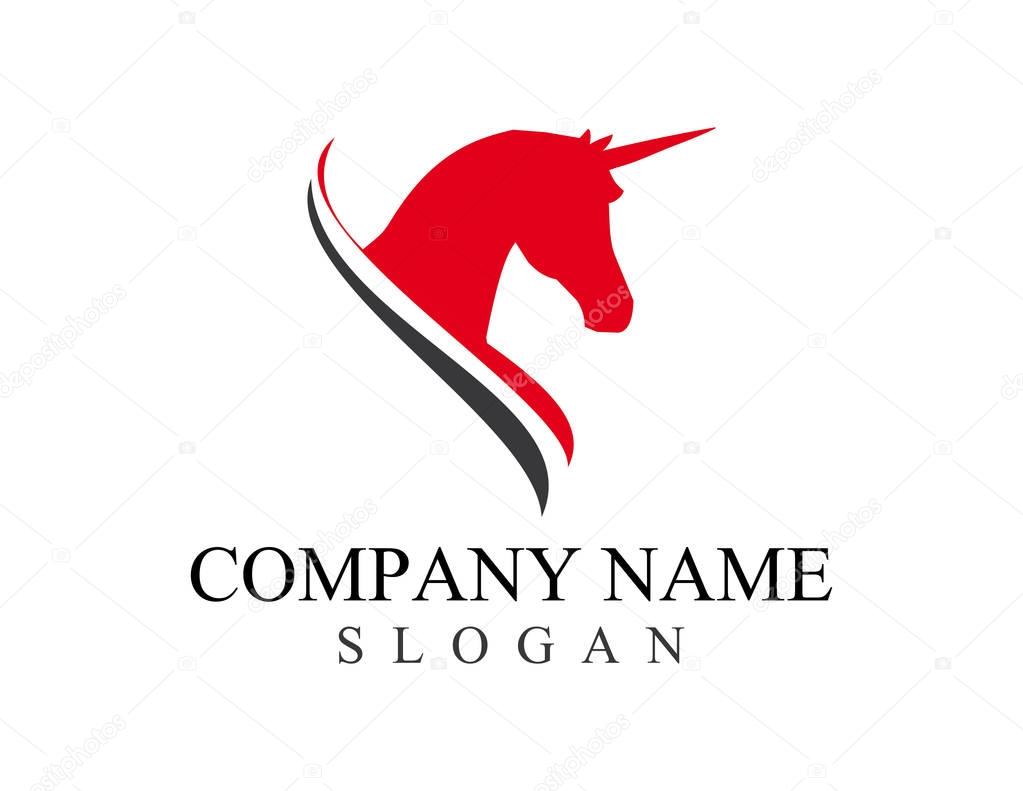 Logo of a unicorn head
